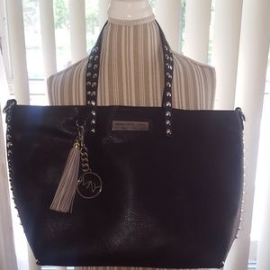 Wilson's Leather Black Spiked Shoulder Bag